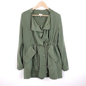 TOBI Olive Green Button Up Dress | Large